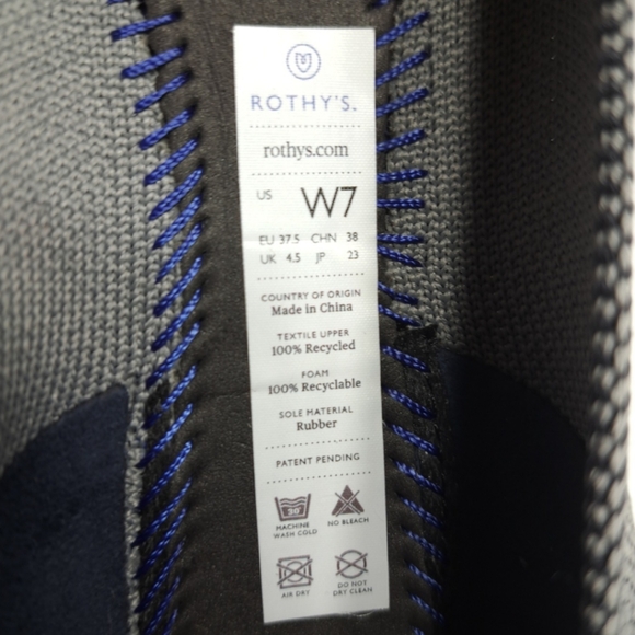 Rothy's Women's The Point Grey Birdseye Knit Fabric Ballet‎ Slip On Flats 7 - Picture 14 of 16